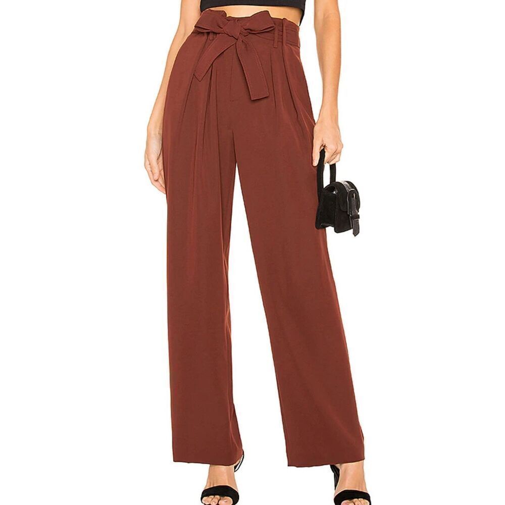 NWT VINCE Wide Leg beltedTrouser in black, Sz 12 $385 E1
